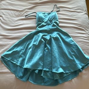 satin, tie back dress